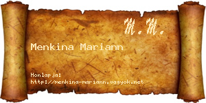 Menkina Mariann névjegykártya